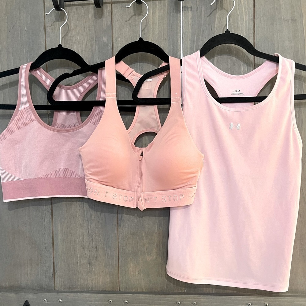 PINK  Sports bra - Tank Under Amour, Puma , Can’t stop won’t stop